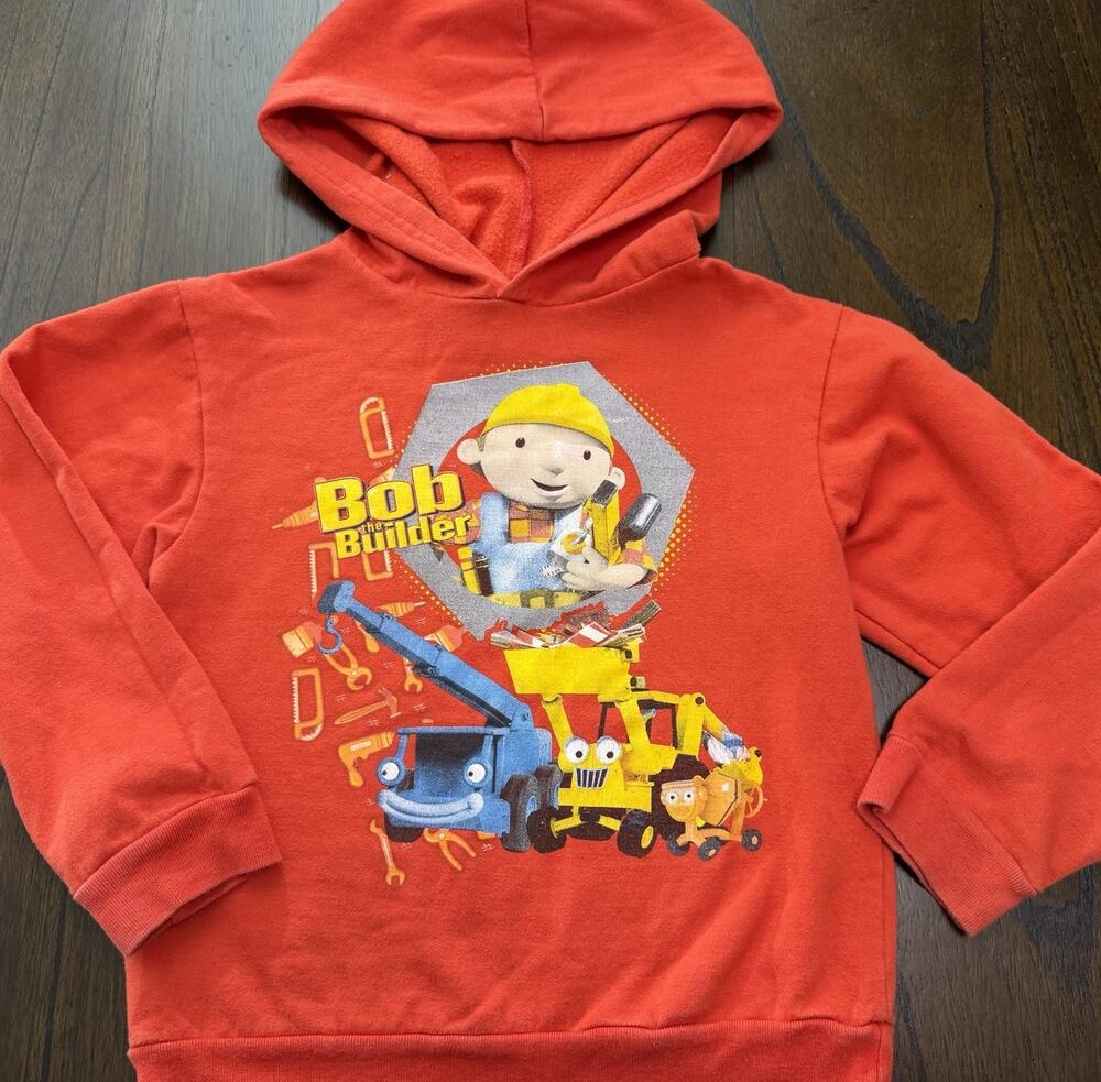 Toddler VTG 2007 Bob the Builder Long Sleeve Hoodie Red Jacket Size 2T